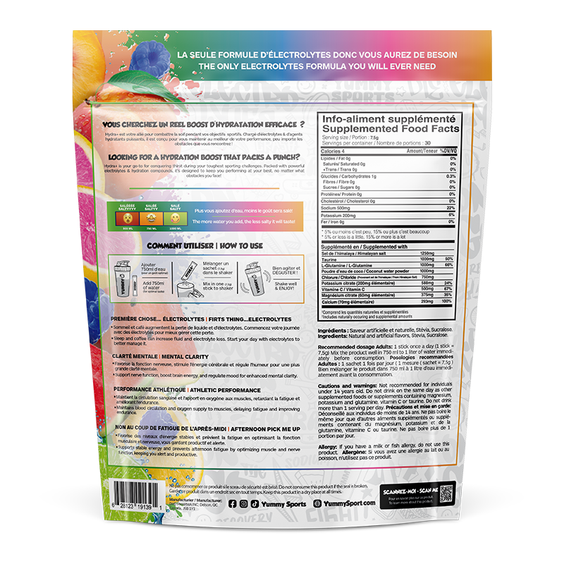 Hydra+ Electrolytes - 20 sticks bag - Mixed Flavors