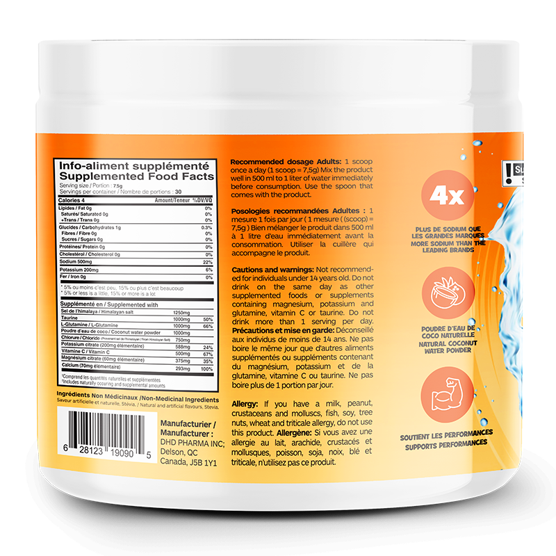 Hydra+ Electrolytes 30 servings - Peach
